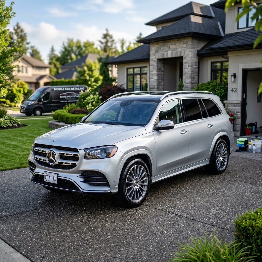 Detailed SUV on driveway